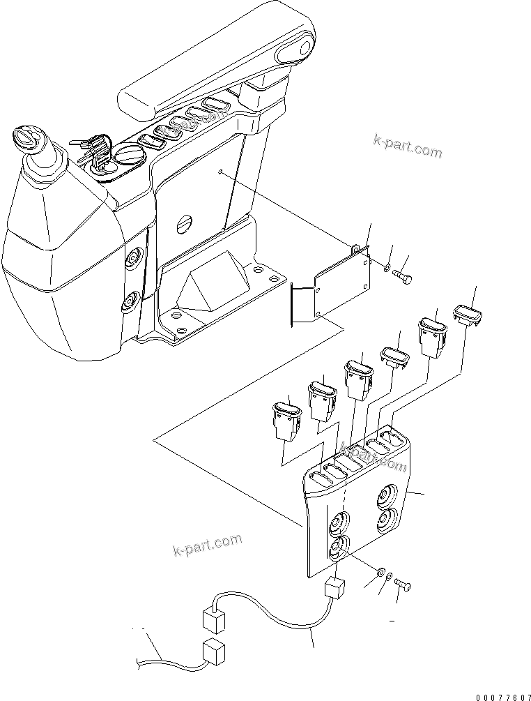 Komatsu parts book diagram for PC450LCHD-8 S/N K50001-UP: OPERATORґS CAB (FLOOR) (SWITCH) (#K50001-K50217)