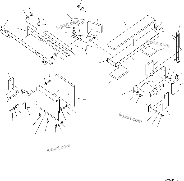 Komatsu parts book diagram for PC450LCHD-8 S/N K50001-UP: PARTITION (MACHINE CAB) (1/2) (#K50001-K50349)