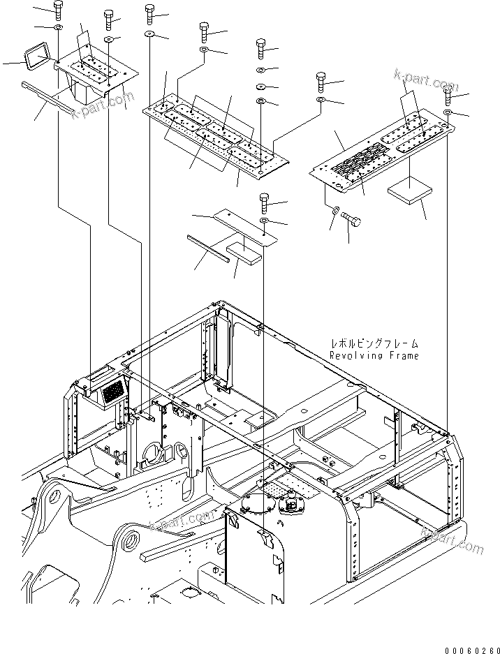 Komatsu parts book diagram for PC450LCHD-8 S/N K50001-UP: COVER (MACHINE CAB)
