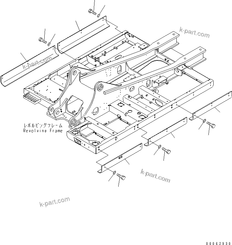 Komatsu parts book diagram for PC450LCHD-8 S/N K50001-UP: SIDE COVER (REVOLVING FRAME) (DEMOLITION SPEC.)
