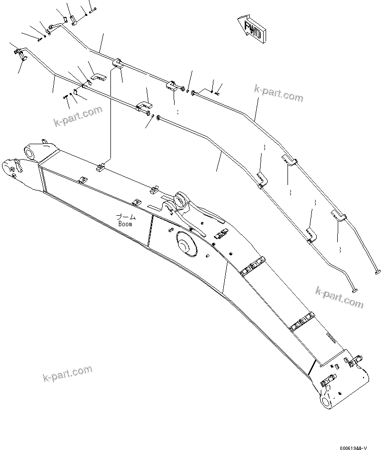 Komatsu parts book diagram for PC450LCHD-8 S/N K50001-UP: BOOM (ADDITIONAL LINE) (2 ACTUATOR)