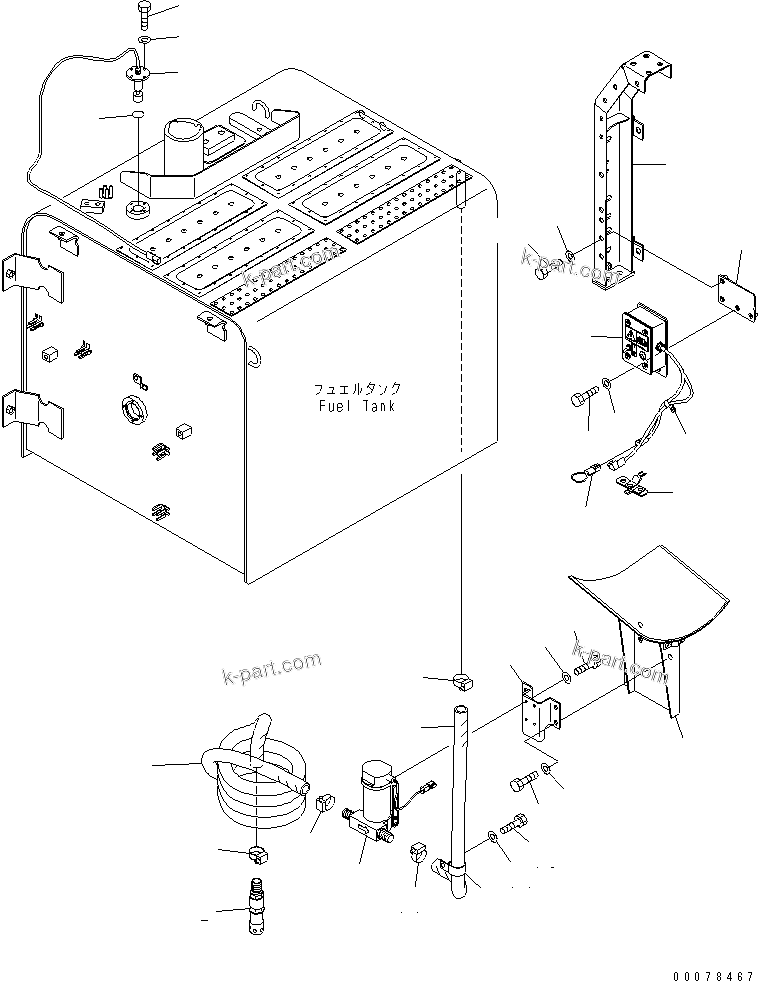 Komatsu parts book diagram for PC450LCHD-8 S/N K50001-UP: FUEL SELF SUPPLY PUMP (#K50350-)