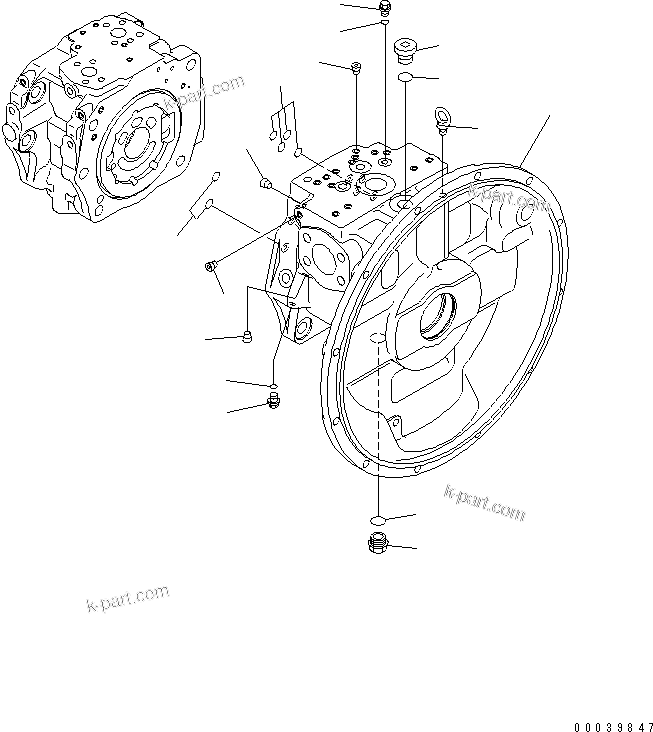 Komatsu parts book diagram for PC450LCHD-8 S/N K50001-UP: MAIN PUMP (1/11) (#K50484-)