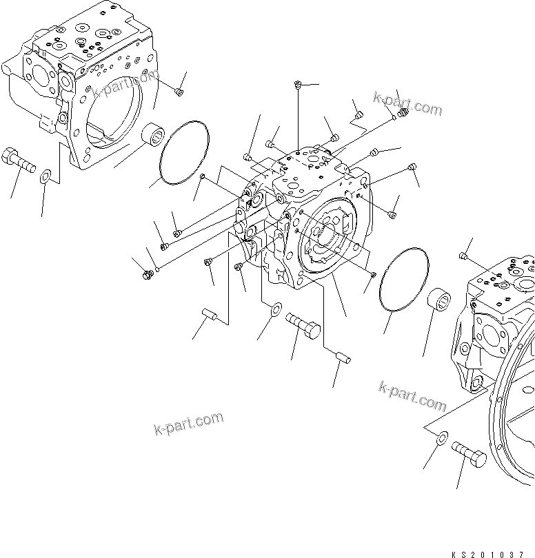 Komatsu parts book diagram for PC450LCHD-8 S/N K50001-UP: MAIN PUMP (2/11) (#K50484-)