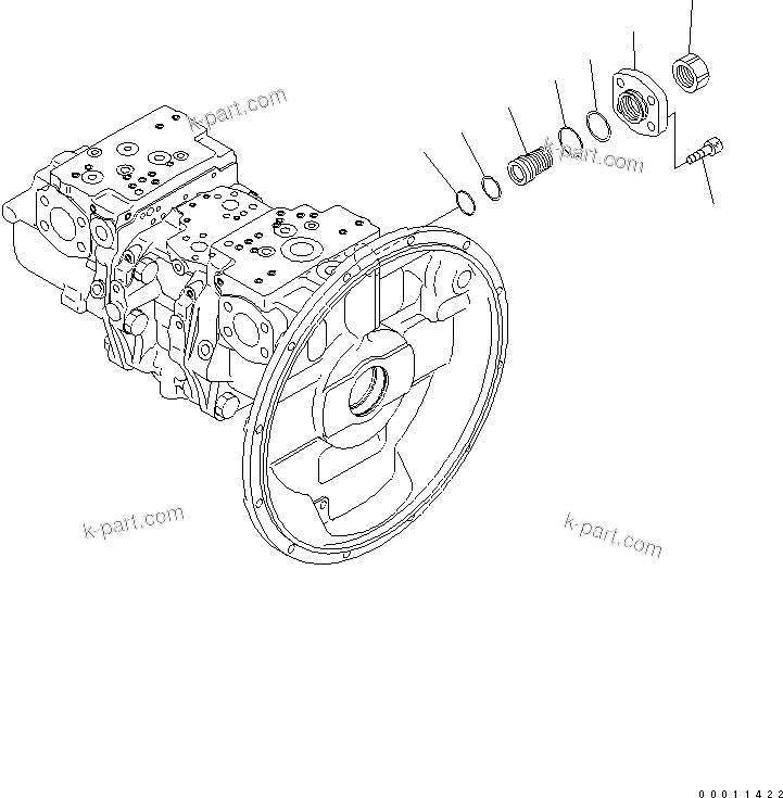 Komatsu parts book diagram for PC450LCHD-8 S/N K50001-UP: MAIN PUMP (5/11) (#K50001-K50483)