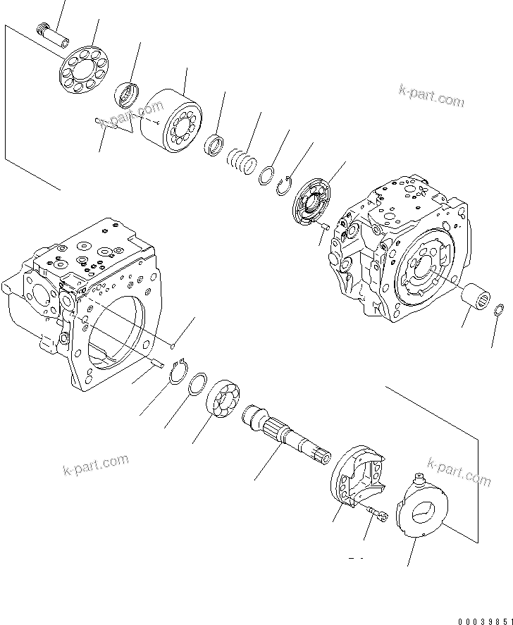 Komatsu parts book diagram for PC450LCHD-8 S/N K50001-UP: MAIN PUMP (7/11) (#K50484-)