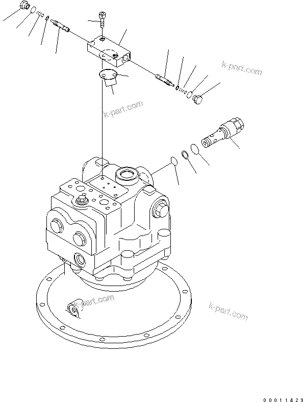 Komatsu parts book diagram for PC450LCHD-8 S/N K50001-UP: SWING MOTOR (3/3) (#K50528-)