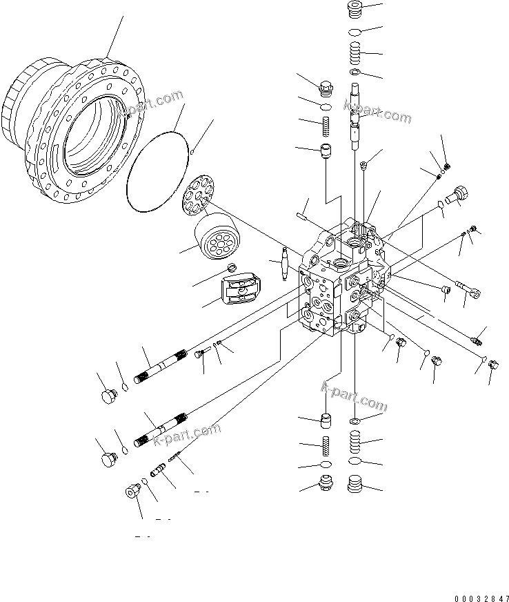 Komatsu parts book diagram for PC450LCHD-8 S/N K50001-UP: TRAVEL MOTOR (1/3)