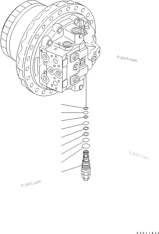 Komatsu parts book diagram for PC450LCHD-8 S/N K50001-UP: TRAVEL MOTOR (3/3)