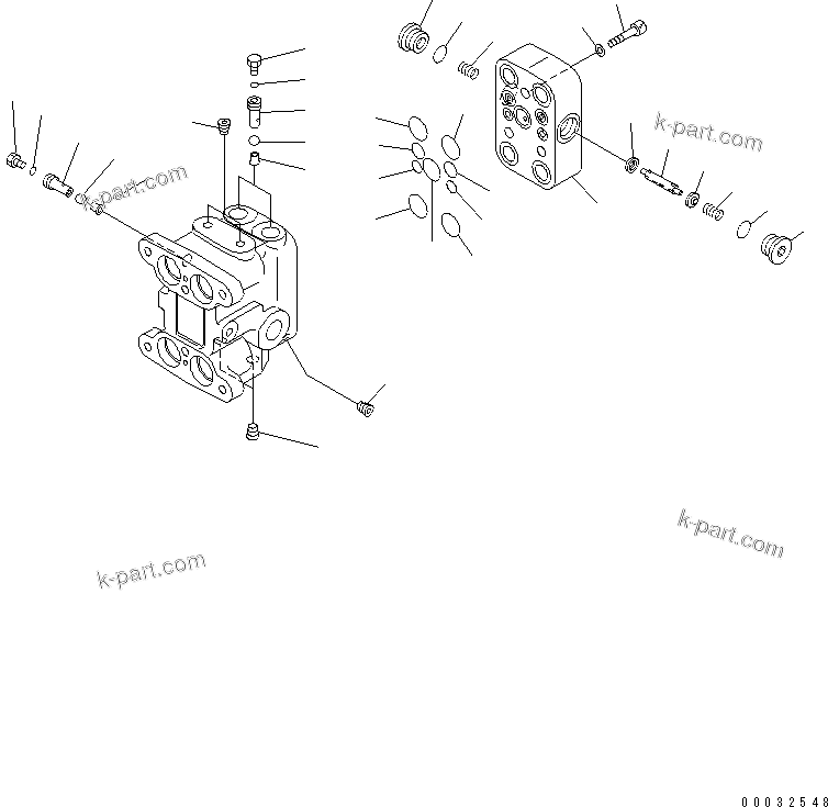 Komatsu parts book diagram for PC450LCHD-8 S/N K50001-UP: PPC VALVE (FOR TRAVEL) (2/2)