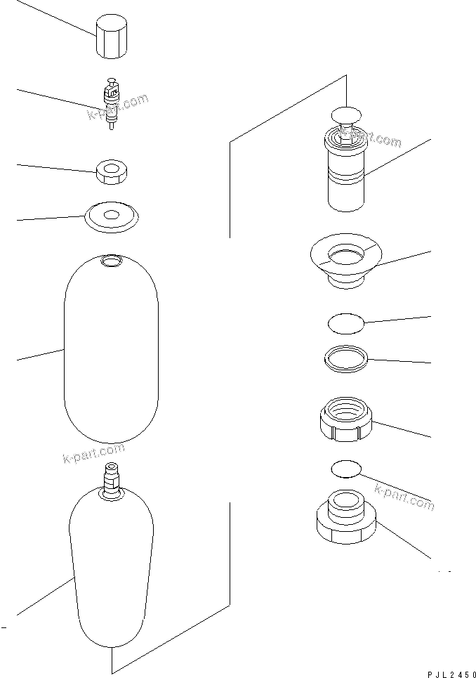 Komatsu parts book diagram for PC450LCHD-8 S/N K50001-UP: ACCUMULATOR