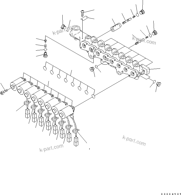 Komatsu parts book diagram for PC450LCHD-8 S/N K50001-UP: SOLENOID VALVE (INNER PARTS)