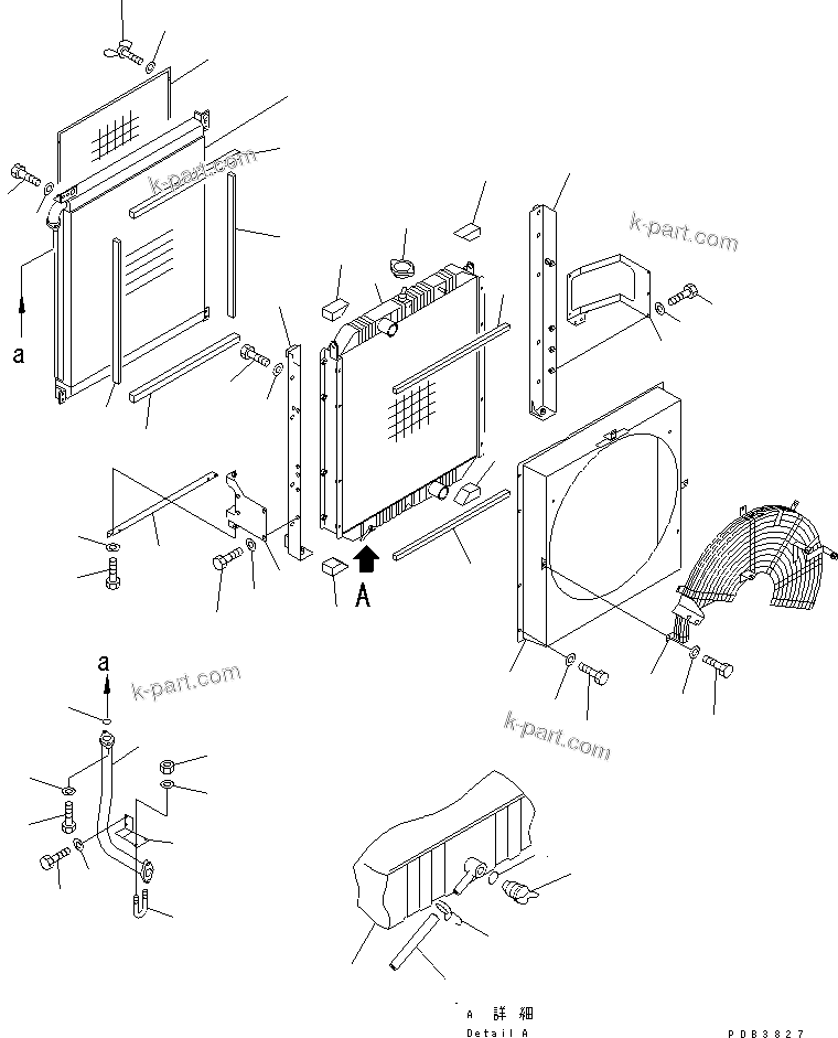 Komatsu parts book diagram for PC450LC-6Z S/N 10001-UP: COOLING (RADIATOR AND OIL COOLER)(#10156-11999)