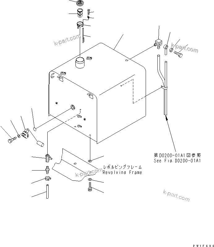 Komatsu parts book diagram for PC450LC-6Z S/N 10001-UP: FUEL TANK(#12144-)