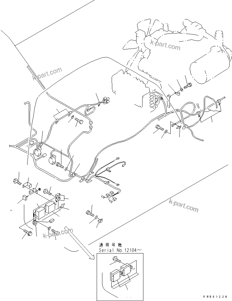 Komatsu parts book diagram for PC450LC-6Z S/N 10001-UP: WIRING (MAIN HARNESS) (CLIP)(#12001-)