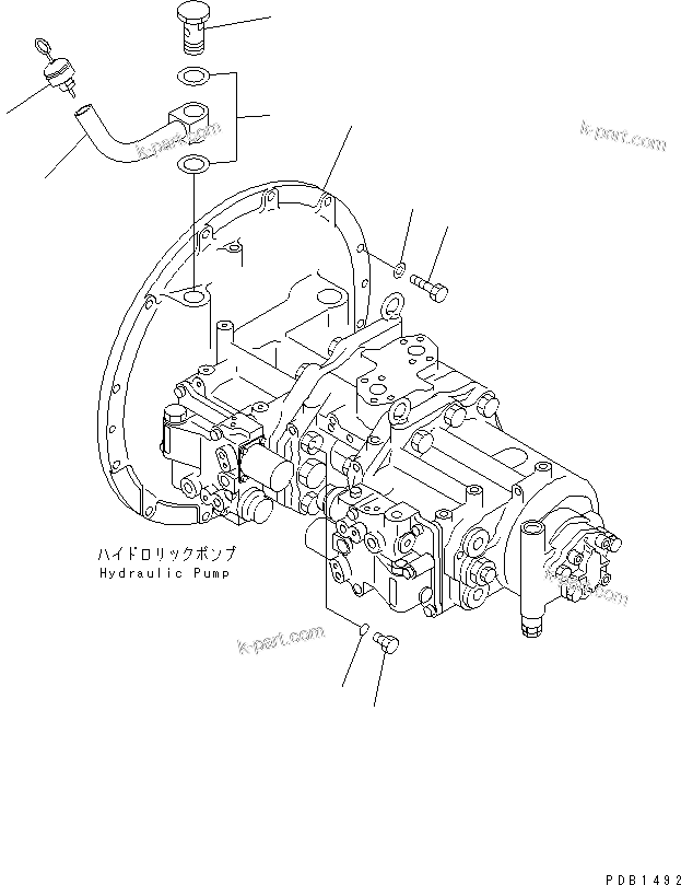 Komatsu parts book diagram for PC450LC-6Z S/N 10001-UP: MAIN PUMP (CONNECTING PARTS)(#10001-12640)