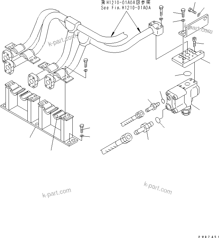 Komatsu parts book diagram for PC450LC-6Z S/N 10001-UP: DRIFT PRIVENTIVE (BOOM)(#12001-)