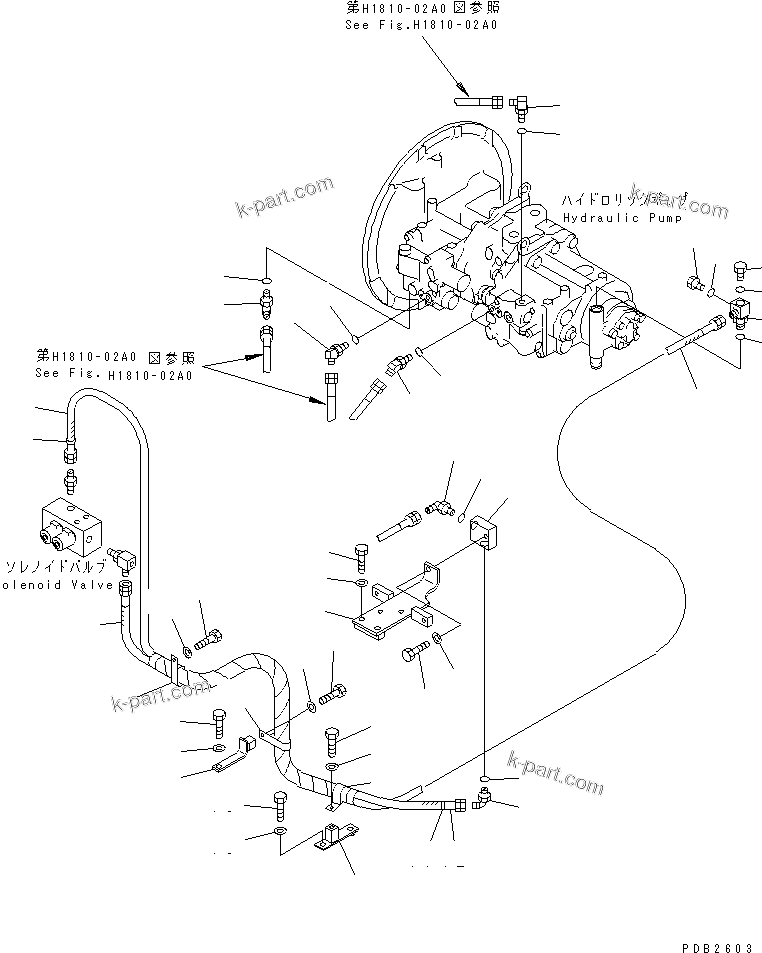 Komatsu parts book diagram for PC450LC-6Z S/N 10001-UP: LS LINE (GEAR PUMP LINE) (WITHOUT EPC VALVE)(#10156-11999)