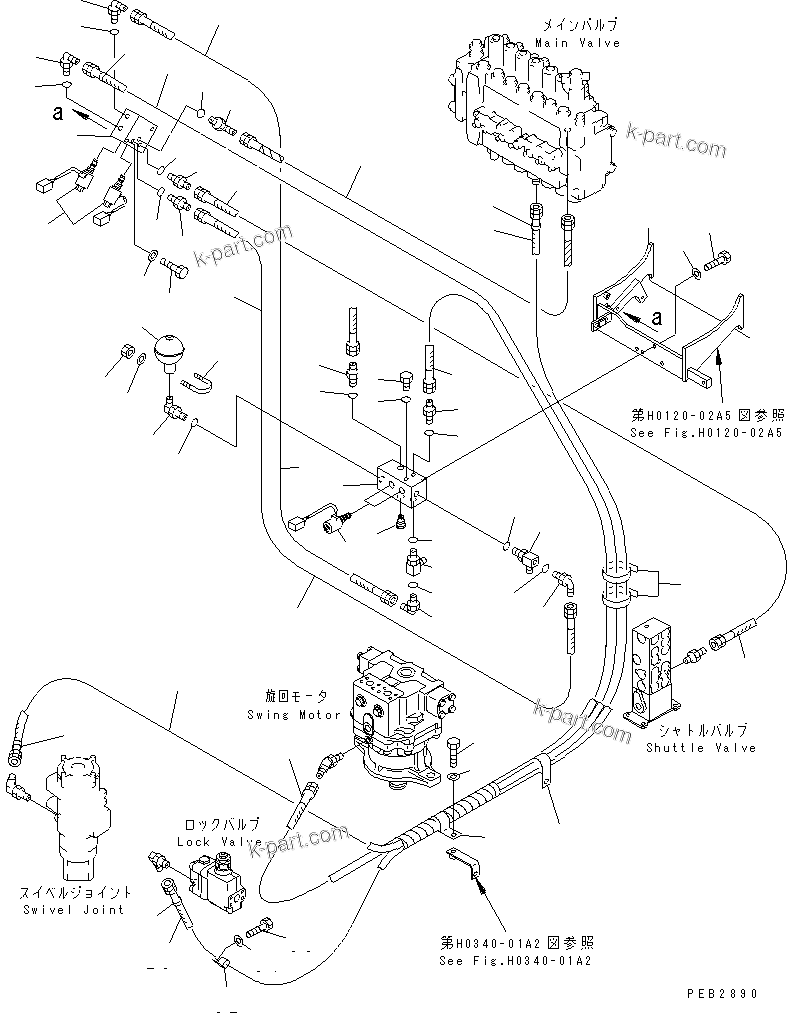 Komatsu parts book diagram for PC450LC-6Z S/N 10001-UP: SOLENOID VALVE(#10156-11999)