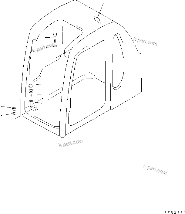 Komatsu parts book diagram for PC450LC-6Z S/N 10001-UP: OPERATOR'S CAB (INSTALLATION PARTS)(#10124-12379)