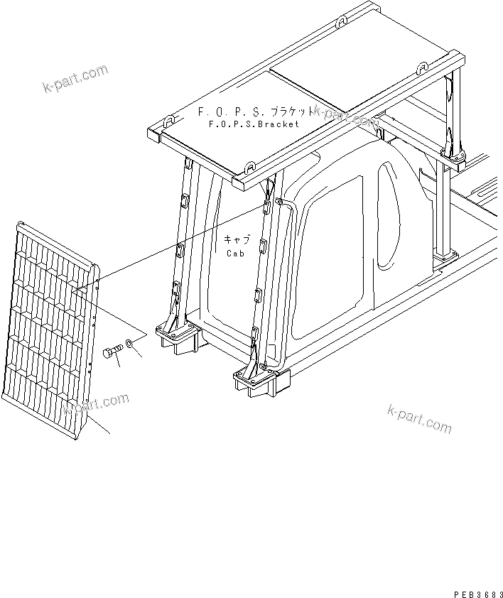 Komatsu parts book diagram for PC450LC-6Z S/N 10001-UP: GUARD (F.O.P.S.)(#10162-)