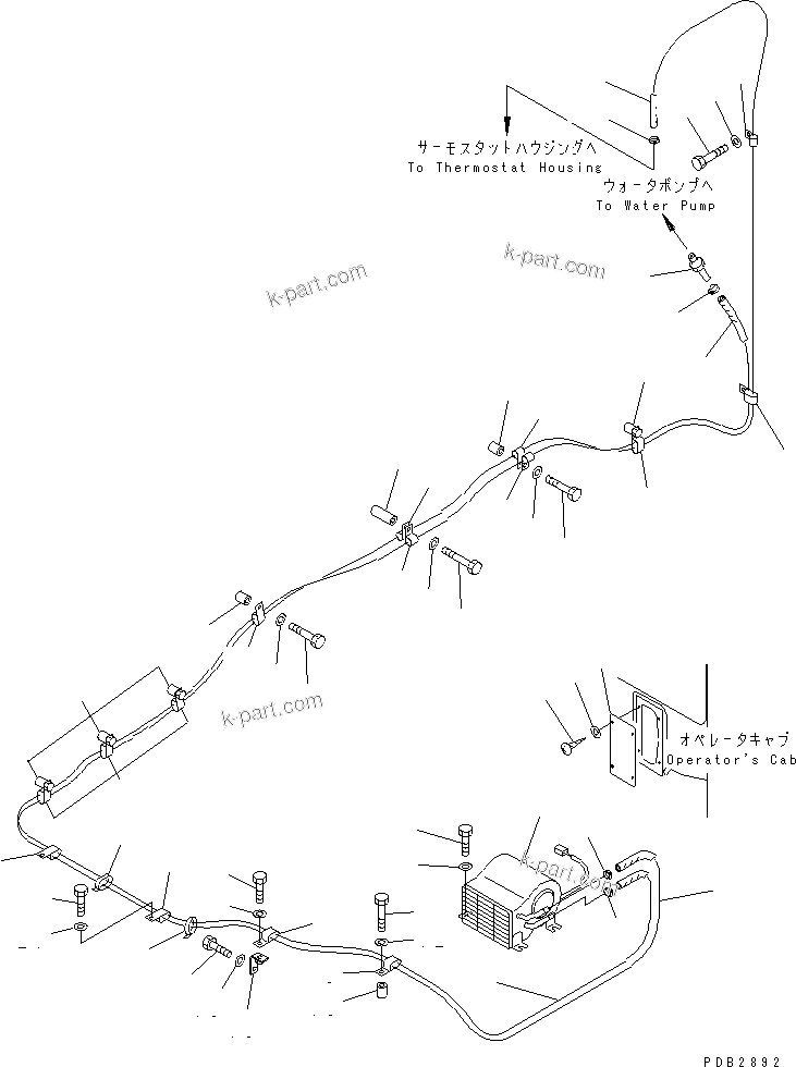 Komatsu parts book diagram for PC450LC-6Z S/N 10001-UP: CAR HEATER (2000 KCAL)(#10156-10208)