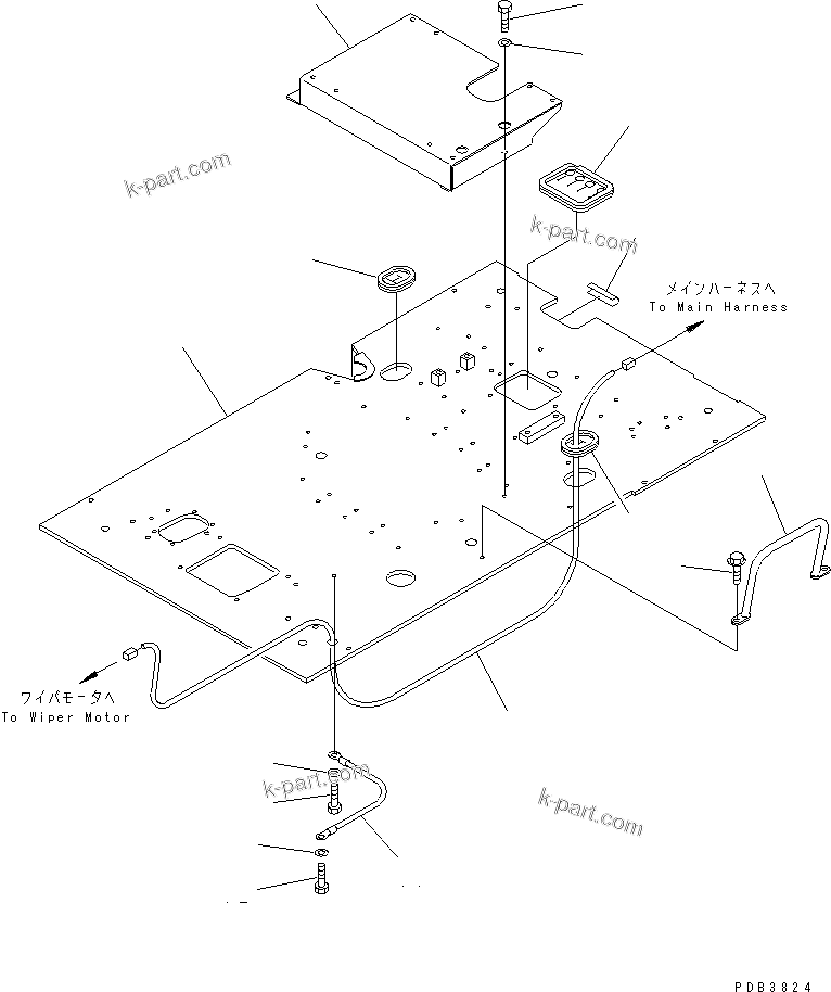 Komatsu parts book diagram for PC450LC-6Z S/N 10001-UP: FLOOR FRAME (MECHANICAL GOVERNOR CONTROL)(#10156-10208)