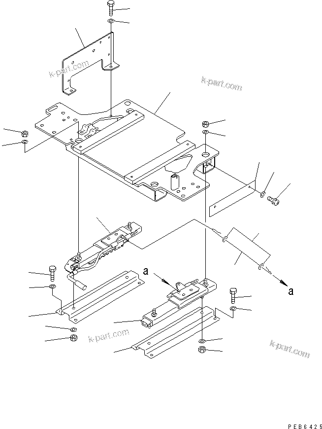 Komatsu parts book diagram for PC450LC-6Z S/N 10001-UP: FLOOR FRAME (LEFT STAND) (BASE)(#10222-11999)