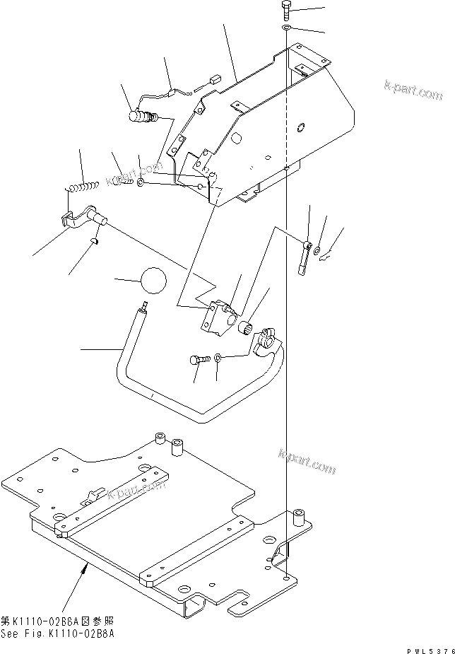 Komatsu parts book diagram for PC450LC-6Z S/N 10001-UP: FLOOR FRAME (LEFT STAND) (STAND)(#12592-)