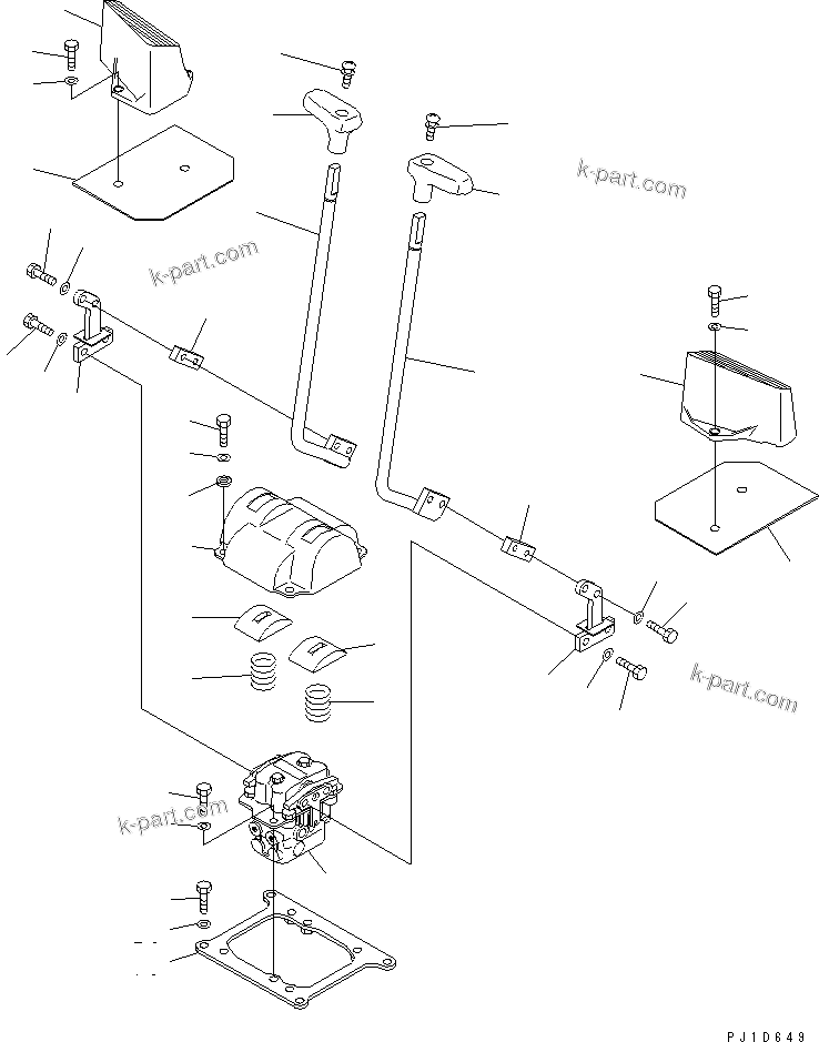 Komatsu parts book diagram for PC450LC-6Z S/N 10001-UP: FLOOR FRAME (TRAVEL LEVER) (WITHOUT PEDAL)(#12629-)