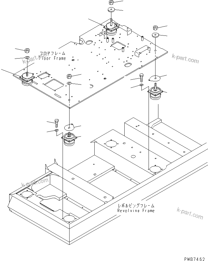 Komatsu parts book diagram for PC450LC-6Z S/N 10001-UP: FLOOR MOUNT(#12001-12047)