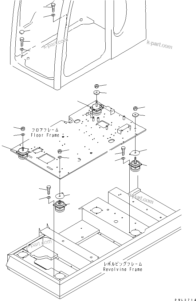Komatsu parts book diagram for PC450LC-6Z S/N 10001-UP: FLOOR MOUNT(#12380-)