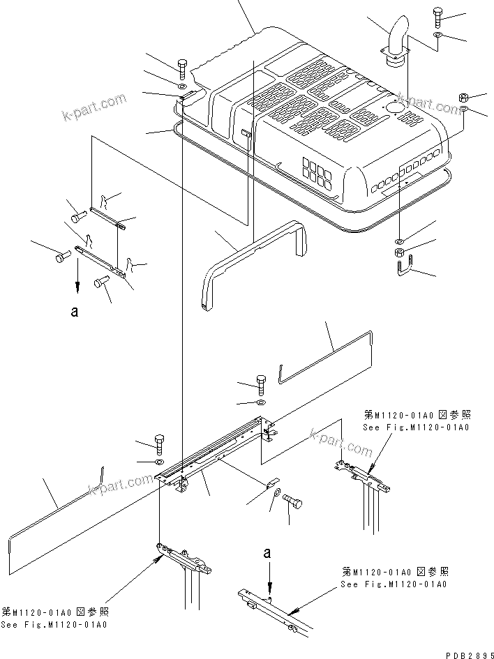 Komatsu parts book diagram for PC450LC-6Z S/N 10001-UP: HOOD(#10156-11999)