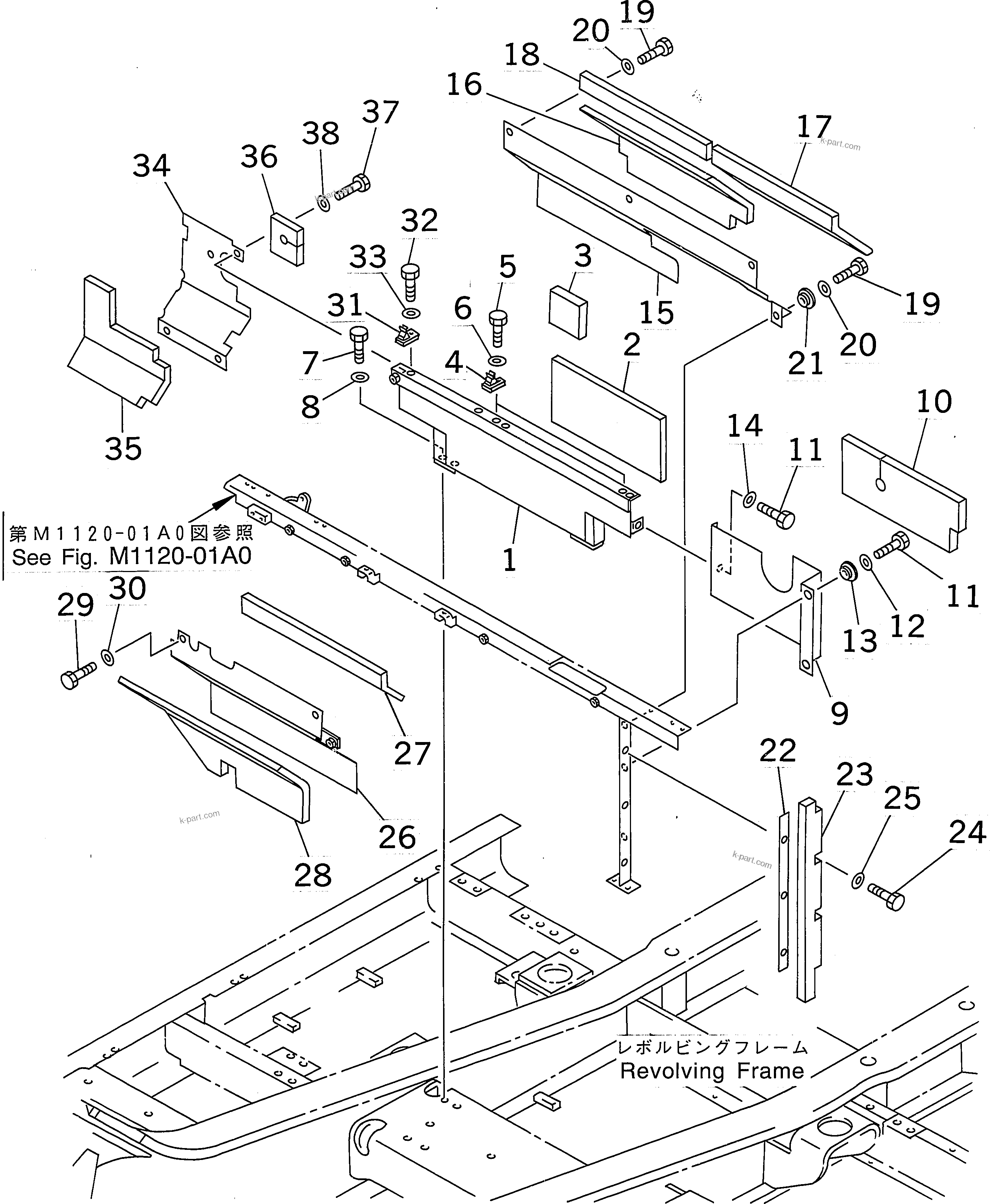 Komatsu parts book diagram for PC450LC-6Z S/N 10001-UP: PARTITION (MACHINE CAB) (ENGINE ROOM FRONT)(#10001-11999)