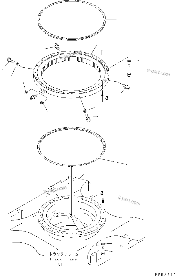 Komatsu parts book diagram for PC450LC-6Z S/N 10001-UP: SWING CIRCLE(#10156-12143)