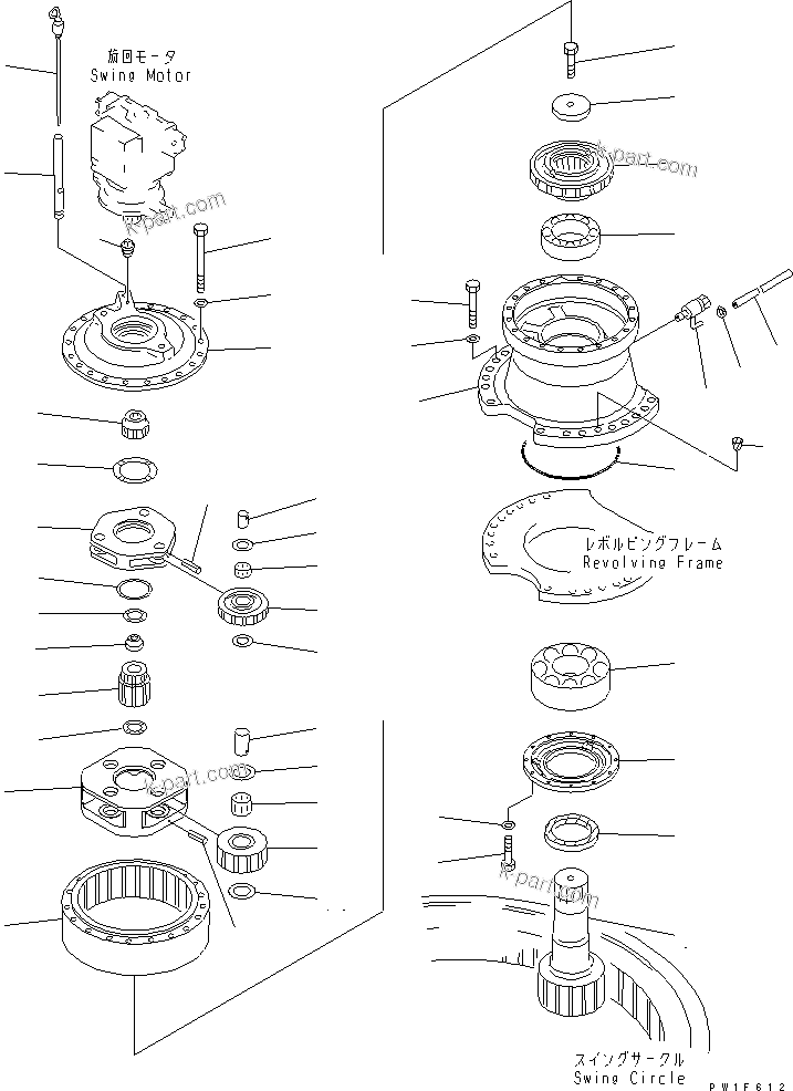 Komatsu parts book diagram for PC450LC-6Z S/N 10001-UP: SWING MACHINERY(#12215-)