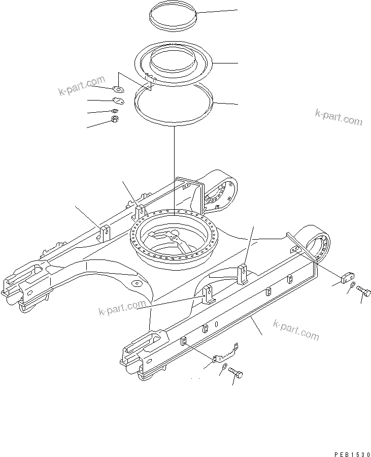 Komatsu parts book diagram for PC450LC-6Z S/N 10001-UP: TRACK FRAME(#10001-11999)