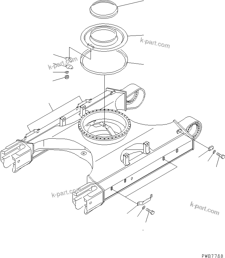 Komatsu parts book diagram for PC450LC-6Z S/N 10001-UP: TRACK FRAME(#12001-12143)