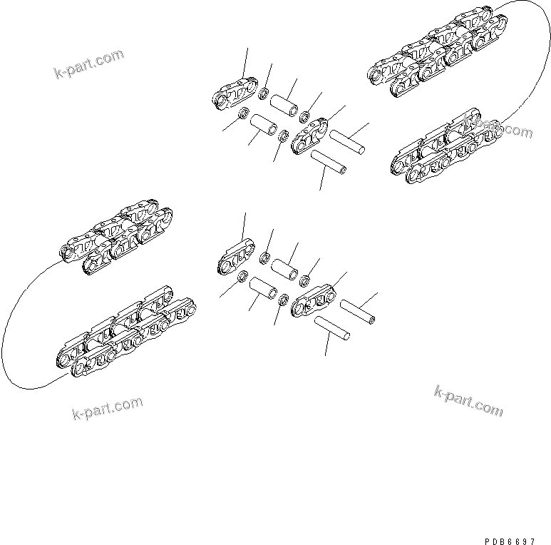 Komatsu parts book diagram for PC450LC-6Z S/N 10001-UP: TRACK LINK (98 SET) (SUPPLY PARTS)