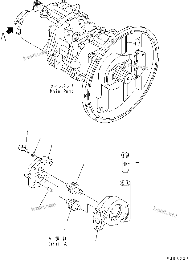 Komatsu parts book diagram for PC450LC-6Z S/N 10001-UP: MAIN PUMP (12/13)(#10001-11999)