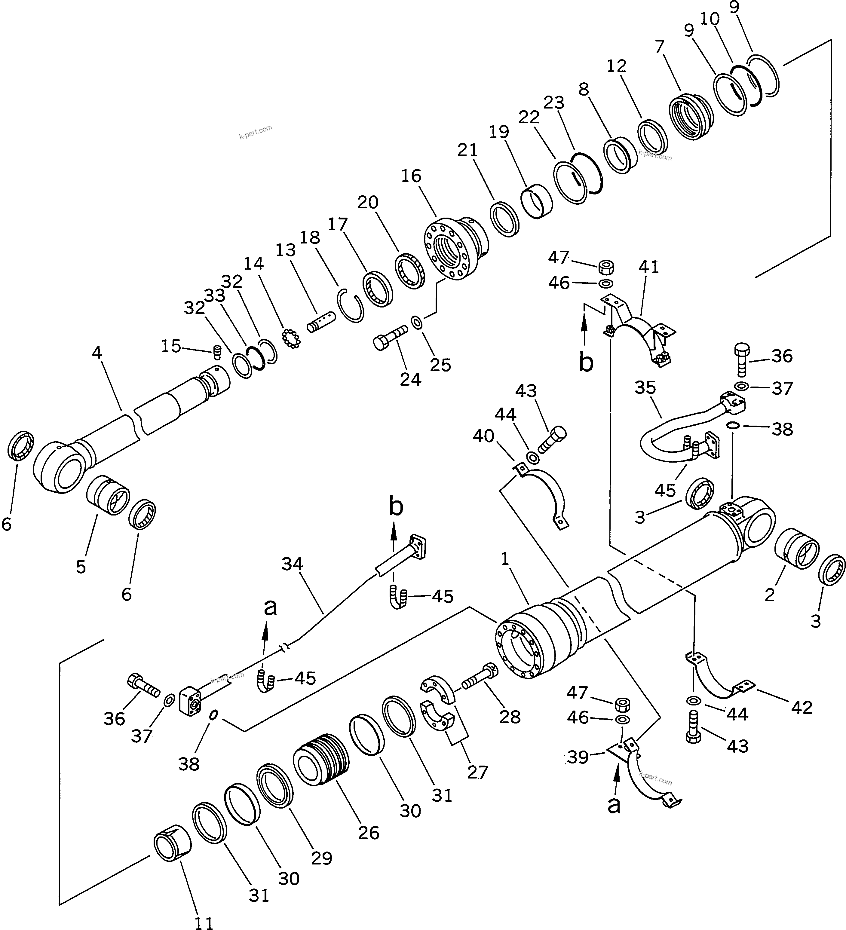 Komatsu parts book diagram for PC450LC-6Z S/N 10001-UP: ARM CYLINDER(#10001-11999)