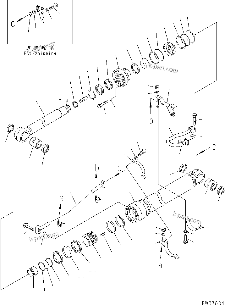 Komatsu parts book diagram for PC450LC-6Z S/N 10001-UP: ARM CYLINDER(#12001-)