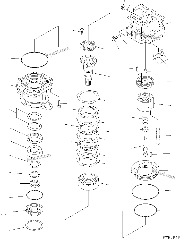 Komatsu parts book diagram for PC450LC-6Z S/N 10001-UP: SWING MOTOR (1/2)(#12001-)