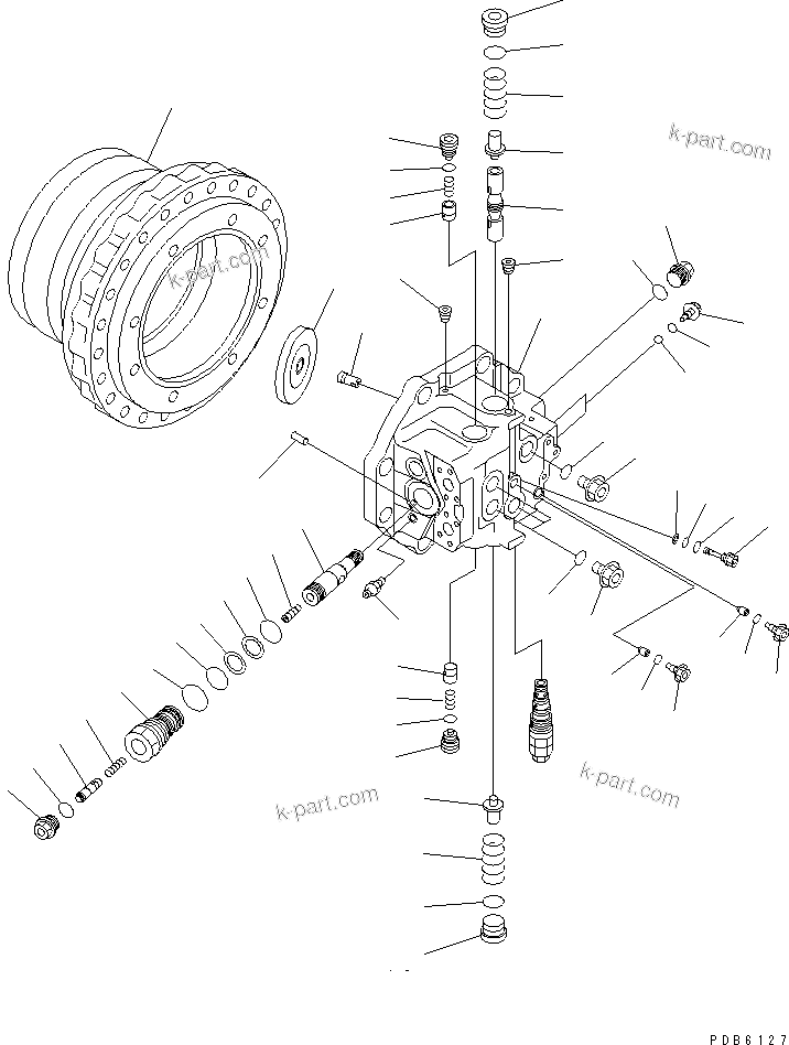 Komatsu parts book diagram for PC450LC-6Z S/N 10001-UP: TRAVEL MOTOR (1/3)