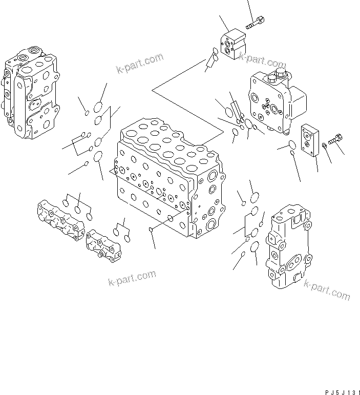 Komatsu parts book diagram for PC450LC-6Z S/N 10001-UP: MAIN VALVE (1-ACTUATOR) (2/12)(#10156-)
