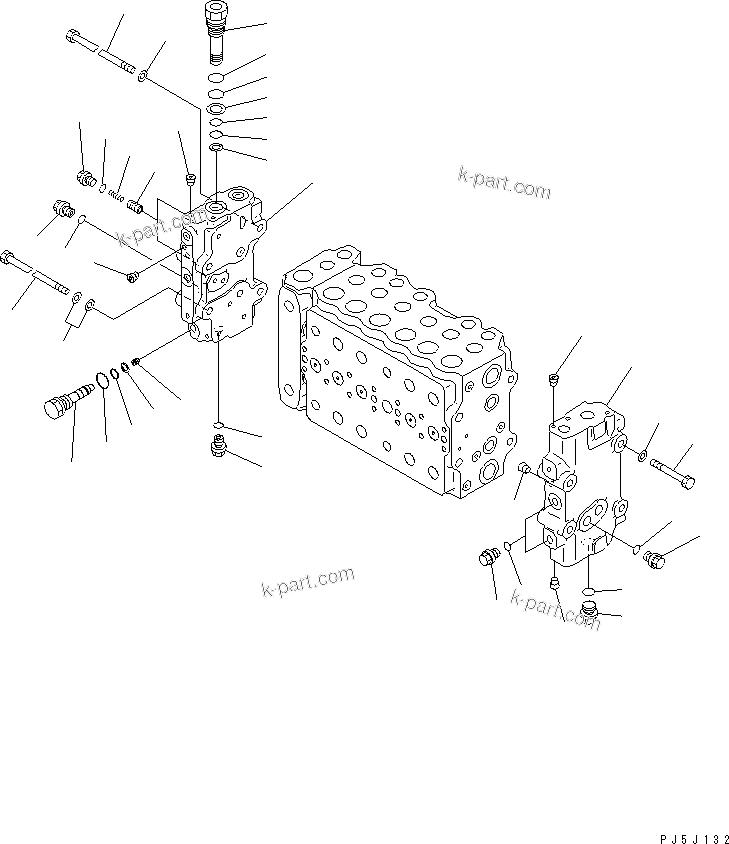 Komatsu parts book diagram for PC450LC-6Z S/N 10001-UP: MAIN VALVE (1-ACTUATOR) (4/12)(#10156-11999)