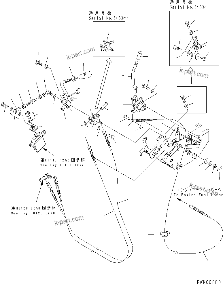 Komatsu parts book diagram for PC45R-8 S/N 5001-UP: FLOOR FRAME (FULE AND BLADE CONTROL) (FOR PAT AND ATTACHMENT)
