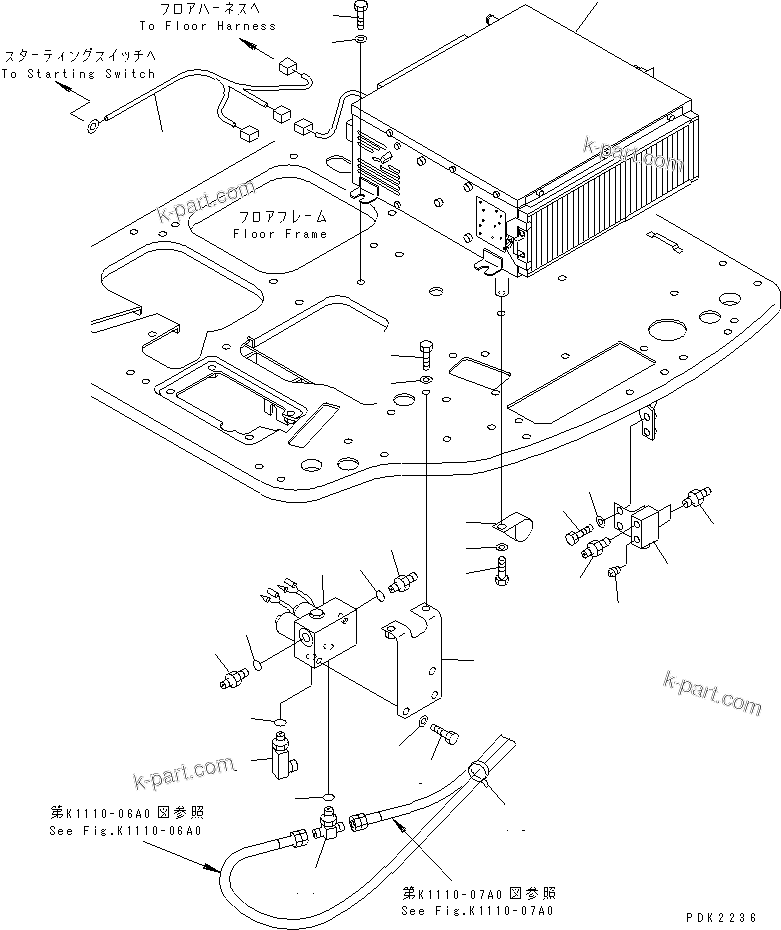 Komatsu parts book diagram for PC45R-8 S/N 5001-UP: FLOOR FRAME (SOLENOIDE VALVE)