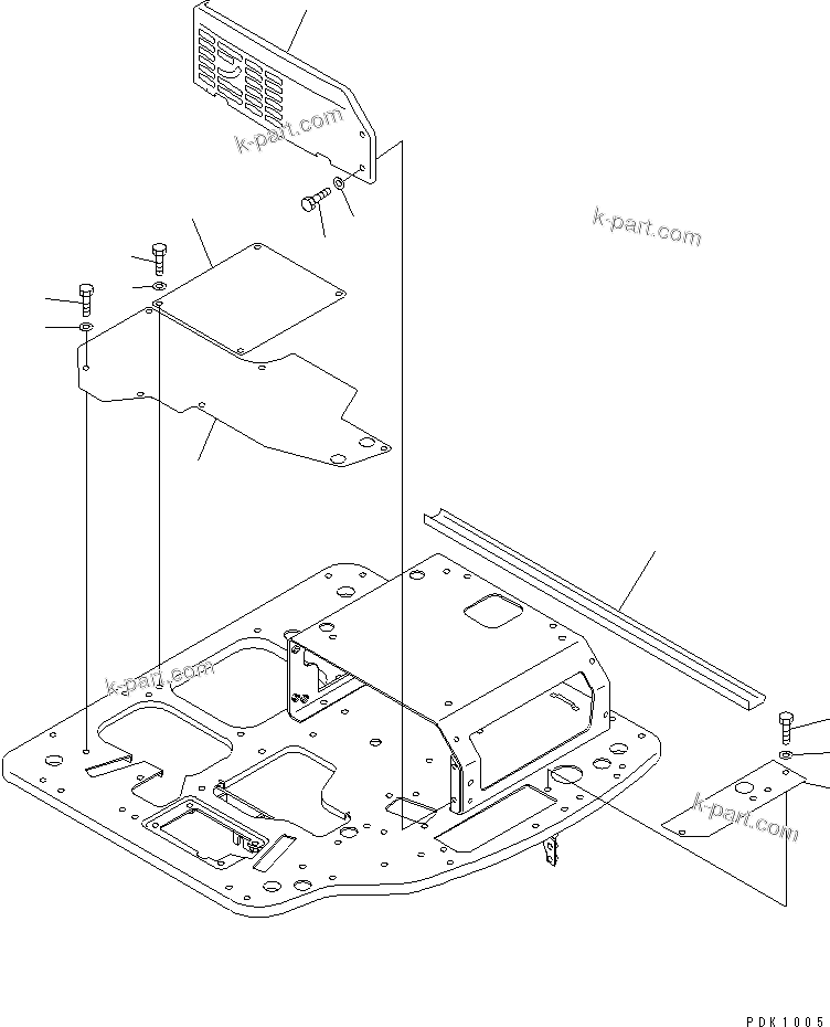 Komatsu parts book diagram for PC45R-8 S/N 5001-UP: FLOOR COVER (FLOOR COVER) (FOR CANOPY)