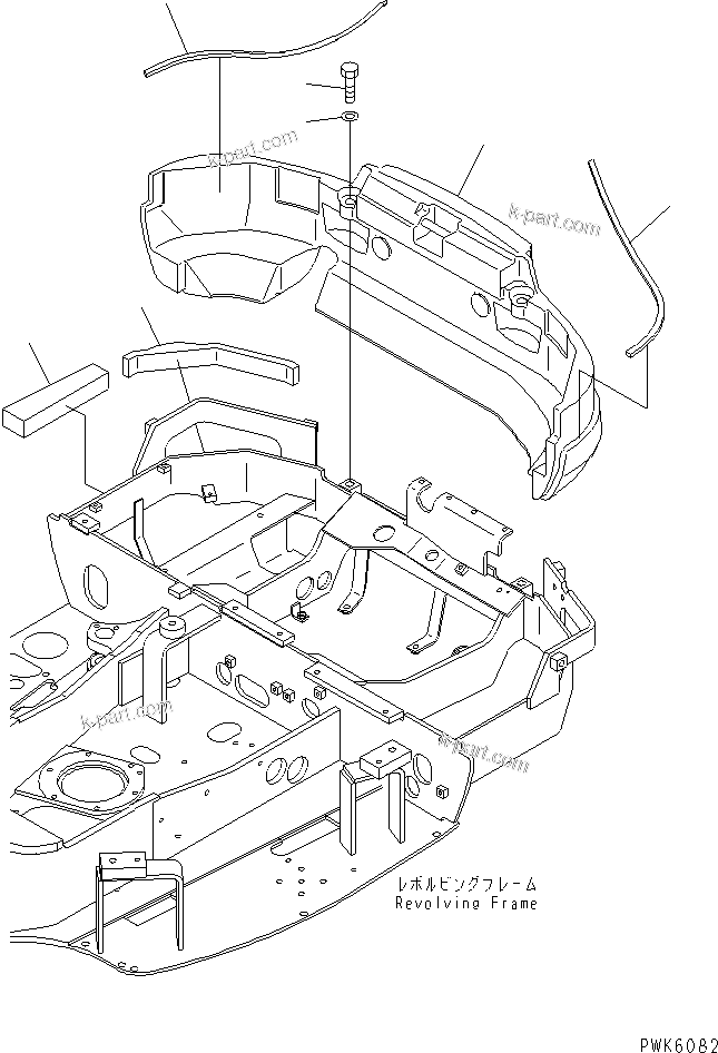 Komatsu parts book diagram for PC45R-8 S/N 5001-UP: COUNTER WEIGHT (380KG)